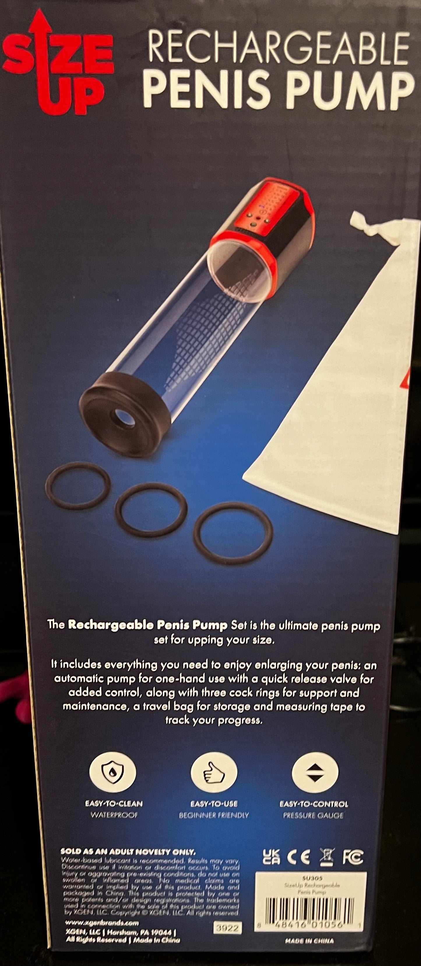 Rechargeable penis pump