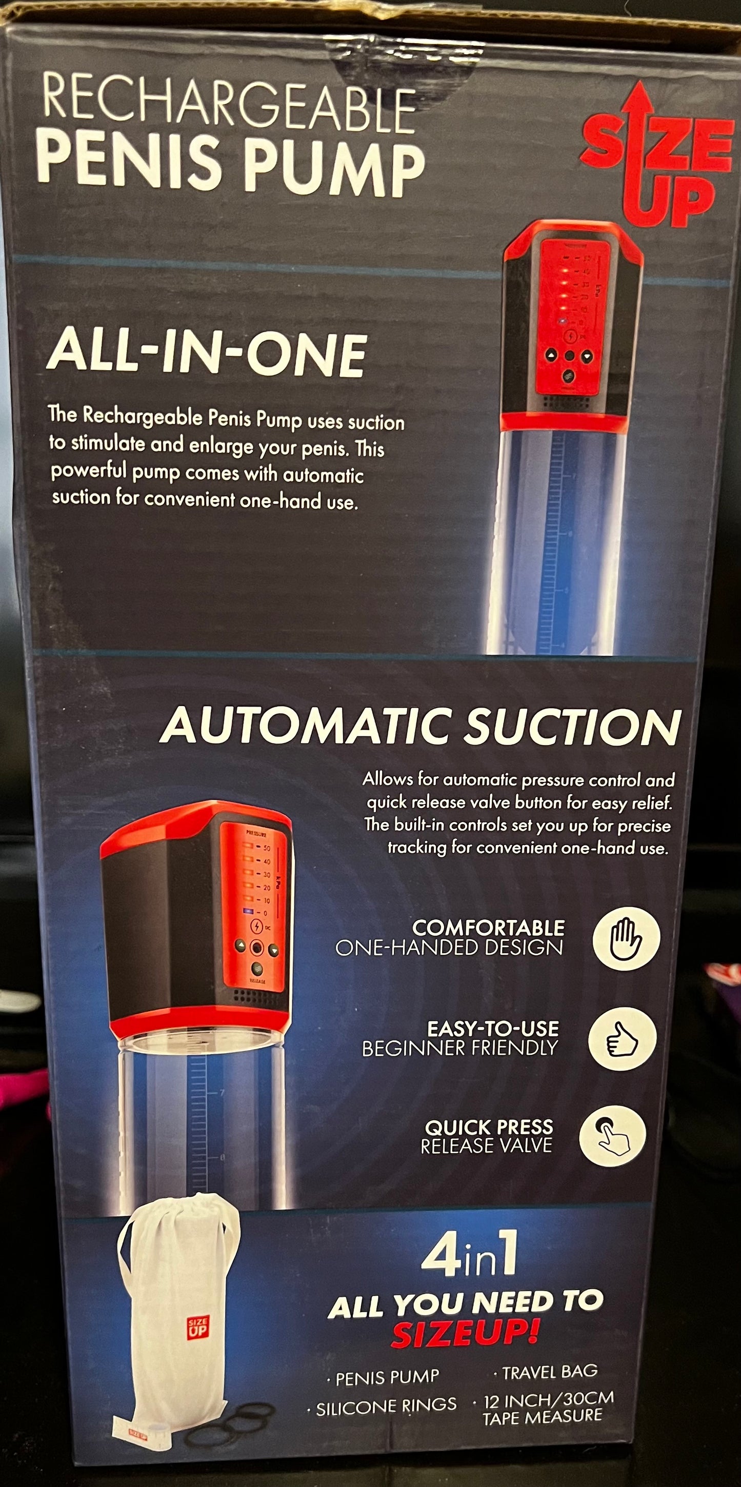 Rechargeable penis pump